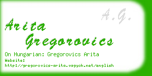 arita gregorovics business card
